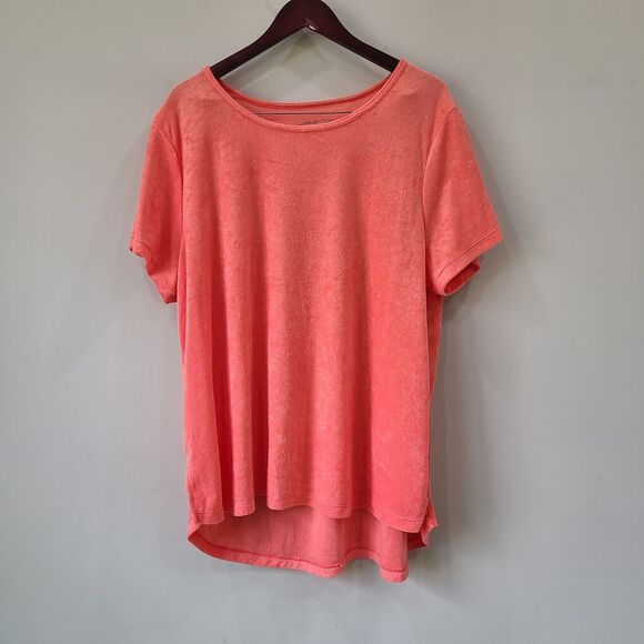 Comfort Code Cuddl Duds Womens Pajama Short Set Size 2X Coral Pink Terry Cloth - Picture 1 of 14